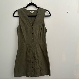 Nine Britton olive green button up dress